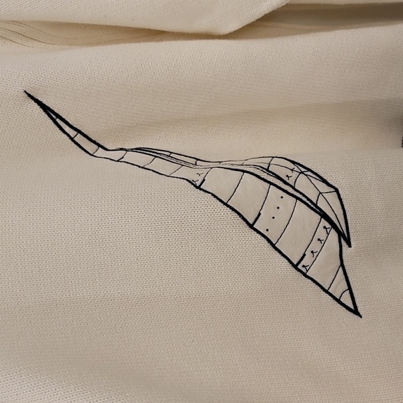 Nautica Vintage Cream And Navy Blue Crewneck Sweater - Size Large - Picture 4 of 6